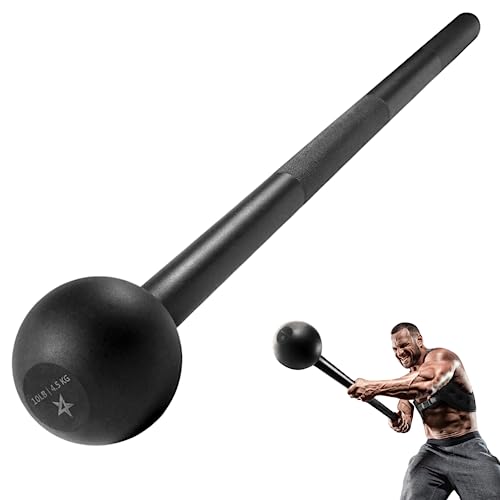 Yes4All Steel Mace Bell for Strength Training, Support Full Body, Muscles, Shoulder, Grips & Forearms Workouts, Stretching 5, 7, 10, 15, 20, 25, 30 LB For Woman & Man - color: C. Black 10lbs