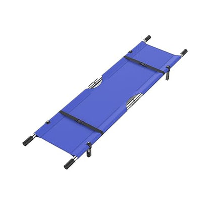 Portable Folding Medical Stretcher - Stainless Steel First Aid Patient Transfer Board - Blue Emergency Immobilization for Home & Accident Rescue 200x54cm