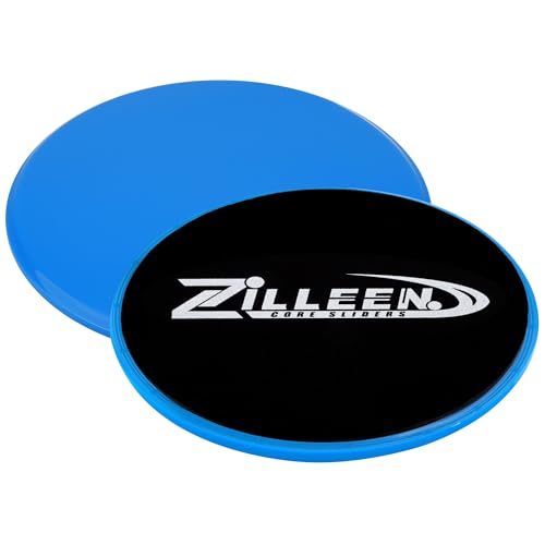 ZILLEEN Exercise Sliders for Working Out Fitness Discs for Pilates Women Men, 2 Pack - color: Blue