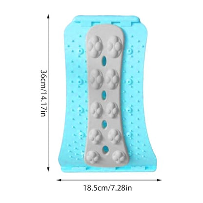 Back Stretcher Postures Corrector 36 * 18.5 Cm | Lumbar Support Board | Ergonomic, EVA Material & Even Massage Points | for Shoulder Hip Calf Plantar Stretching Yoga Pilates Home Travel