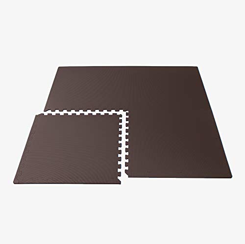 We Sell Mats 1/2 Inch Thickness Multipurpose EVA Foam Floor Tiles, Interlocking Floor Mat for Indoor Gym and Home Use, 24 in x 24 in, Brown, 16 Square Feet (4 Tiles)