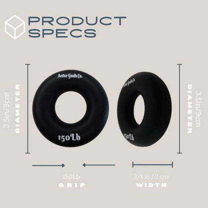 Hand Exerciser - PROFESSIONAL GRADE, Set or Single, Different Sizes. Visit to see more! Bague classique en silicone parfaite pour améliorer la force, la puissance et la vitesse dans les poignets. - size: 18 Single Ring - 3.8 in - 150 lb