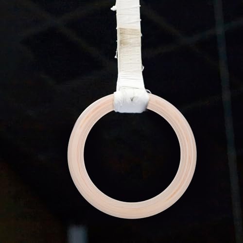 Gymnastic Rings Wooden Pull up Rings 2pcs Set for Home Gym Strength Training Calisthenics Equipment Full Body Workout for Men and Women