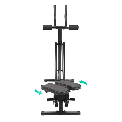 Ab Machine,Portable Core Abs Exercise Machine With LED Display And 6 Silent Rollers,3-Level Adjustment,Adjustable Ab Trainer Machine,For Abs Workout At Home Gym,Ab Machine For Home, Gyms,Etc (Black(Rotatable))