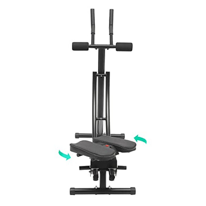 Ab Machine,Portable Core Abs Exercise Machine With LED Display And 6 Silent Rollers,3-Level Adjustment,Adjustable Ab Trainer Machine,For Abs Workout At Home Gym,Ab Machine For Home, Gyms,Etc (Black(Rotatable))