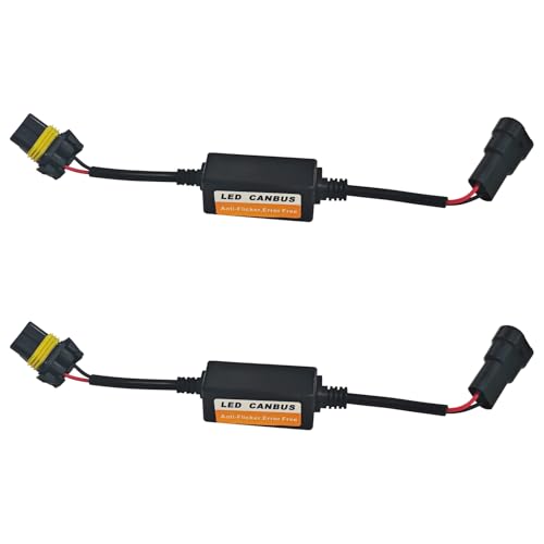 Car LED CAN Bus Decoder, 9005 Load Resistor Turn Signal Harness Adapter, Anti-Flicker Error Decoder Resistor Universal for LED Headlight Tail Light Conversion Kit (9005/9006, 2PCS) - size: 9005