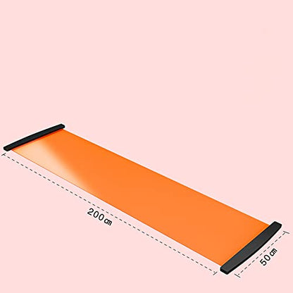 FAMKIT Slide Board Mat with End Stops, 78.7 x 19.7in Balance Workout Slider Non-Slip Training Equipment with Sliding Booties & Carry Bag for Home Gym Low Impact Balance Training