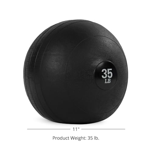 Titan Fitness Rubber Slam Ball, Dead Weight Ball Absorbs Impact, Minimal Bounce, Textured Surface for Strength and Conditioning, Cardio Workouts, Full Body Workout - style: 35 LB