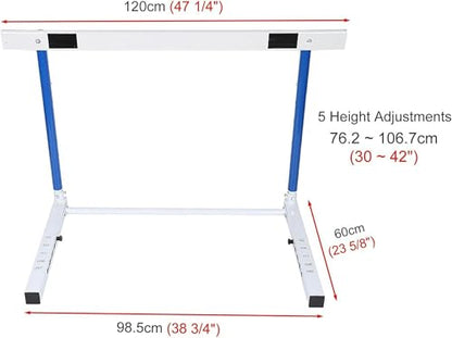 Track and Field Hurdles for Adult Athletes, Adjustable Height 30-42in Agility Hurdles, Outdoor Workout Training Pole Set, Professional Hurdle