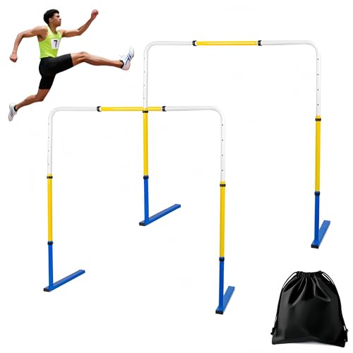 Adjustable Height Hurdles Training Equipment, 2Pcs Metal Practice Hurdles Track and Field for Kids, Youth and Adults Agility Training, Jumping Speed Hurdles for Football, Soccer, Basketball, Dogs