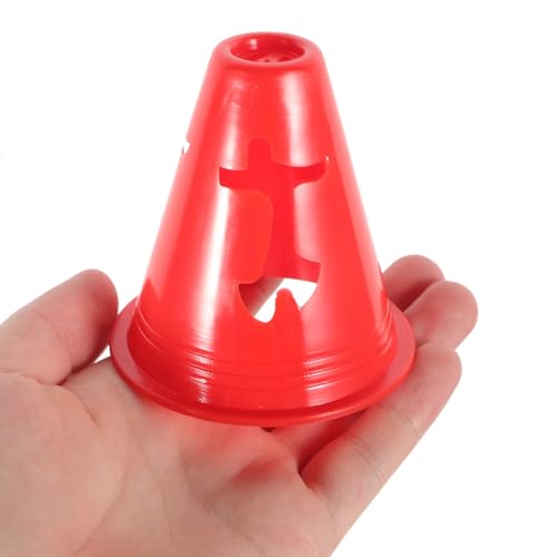 MAGICLULU 20pcs 8cm High Plastic Soccer Cones Football Training Marker Set for Agility and Roller Skating, Red Mini Sports Field Cones for Indoor and Outdoor Use