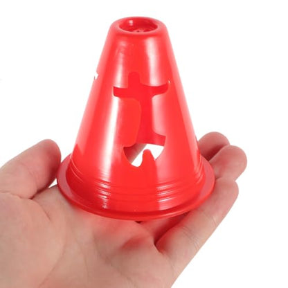 MAGICLULU 20pcs 8cm High Plastic Soccer Cones Football Training Marker Set for Agility and Roller Skating, Red Mini Sports Field Cones for Indoor and Outdoor Use