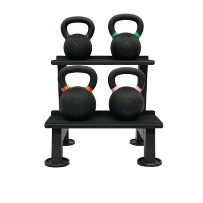 Gronk Fitness Kettlebell Rack | 2-Tier Heavy-Duty Weight Storage Shelf for Home Gym | Scratch-Resistant Padded Shelves | Organize Kettlebells, Dumbbells, and Gym Equipment | Easy Assembly