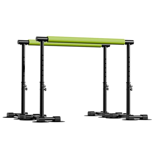 Parallel Bars for Physical Therapy, 6.57Ft, Height Adjustable, Black and Green