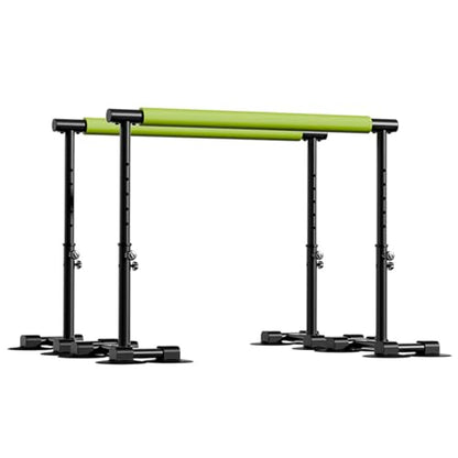 Parallel Bars for Physical Therapy, 6.57Ft, Height Adjustable, Black and Green