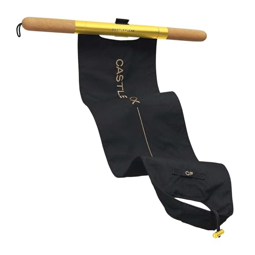 CastleFlexx Mobility and Full Body Strengthening Device | Non-Elastic Stretch Strap with Natural Premium Cork Handles for Stretching, Exercise, Physical Therapy, and Yoga - size: Large