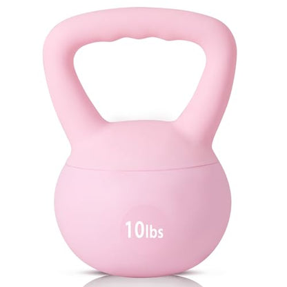 sogesfurniture Soft Kettlebells,Safe Strength Training Kettlebells,Iron Sand Filled Weights Strength Training Kettlebells,Fitness Soft Kettlebells for Women Men Children - color: 10LBS-Pink