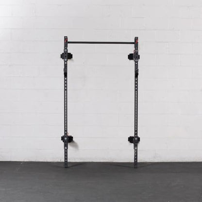 Titan Fitness T-3 Series Wall Mounted Folding Power Rack, 82" Height x 21" Depth, Compact Space-Saving Rack, 2x3 11-Gauge Steel Uprights, Includes J-Hooks & Pull-Up Bar