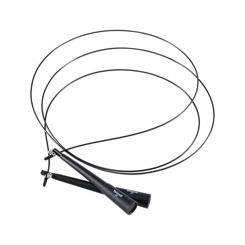 Spalding - Large Handle Speed Jump Rope, Adjustable 9 ft PVC Skipping Rope, Non-Slip Contoured Grip, Cardio Fitness Training Rope for Home & Gym (Black)