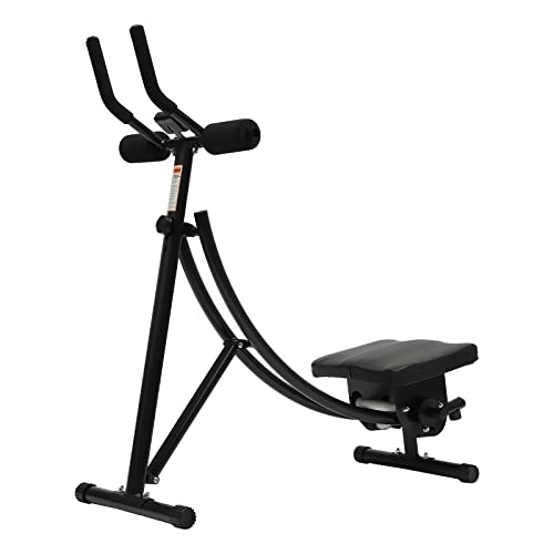 Ab Machine Abdominal Crunch Core Workout Equipment Foldable Exercise Ab Trainer Machine Coaster Abdominal/Core Fitness All Training Equipment Levels for Home & Gym - size: 35.43*19.68*42.12in Black