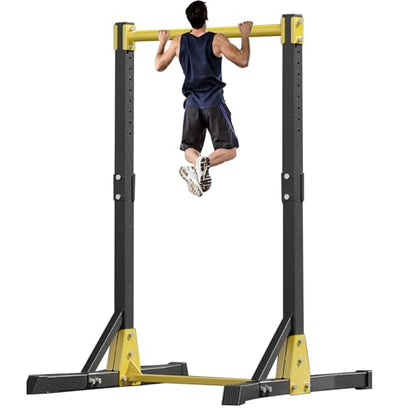 Pull Up Station, Portable Pull Up Bar, 400LBS Load Bearing, Heavy-Duty Metal Construction, 11 Adjustable Heights, Black