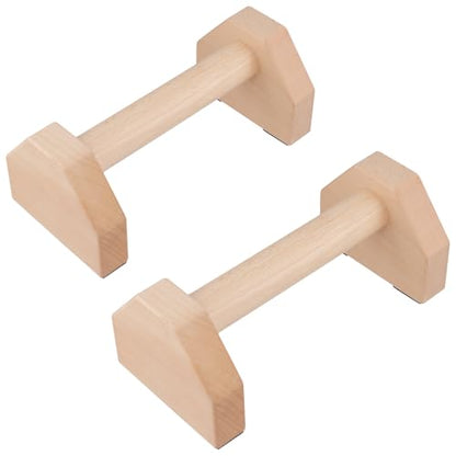 4 PCS Wood Push Up Stands, 2 Pairs Non Slip Base Wooden Parallettes, Push up Handles Exercise Equipment for Fitness, Calisthenics, 10 x 5 x 3.7 inch