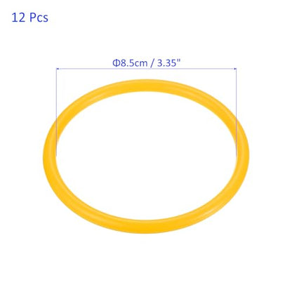 M METERXITY Carnival Toss Rings - Plastic Round Throw Hoops Apply to Parties/Interactive Games - color: Yellow, size: 3.35"