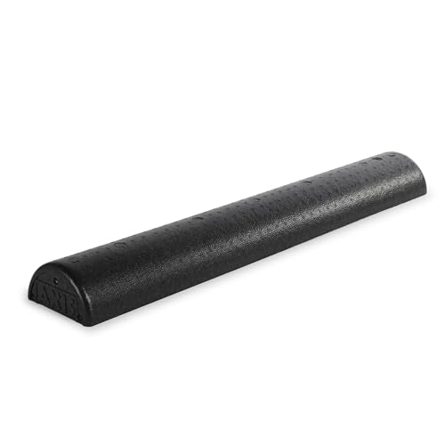 OPTP AXIS Firm Density Foam Roller – Half-Round, Black, 36" X 3" - color: Black - 36" X 3" Half-round