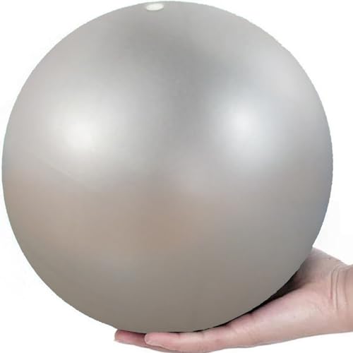 Small Exercise Ball Anti-Burst Non-Slip Stability 9 Inch with Inflatable Straw Mini Pilates Balls Ideal for Yoga Exercise Pilates Physical Therapy Stretching Core Fitness - color: Silver