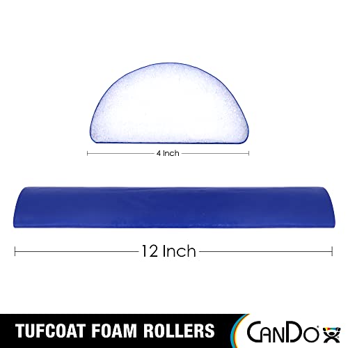 CanDo Premium TufCoat Blue Coated Half-Round Foam Rollers for Muscle Restoration, Massage Therapy, Rehabilitation, Sport Recovery and Physical Therapy for Home, Clinic and Gym