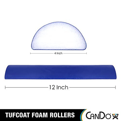 CanDo Premium TufCoat Blue Coated Half-Round Foam Rollers for Muscle Restoration, Massage Therapy, Rehabilitation, Sport Recovery and Physical Therapy for Home, Clinic and Gym