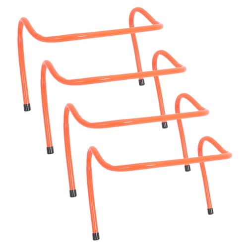 Toyvian 4pcs Plastic Speed Training Hurdles 15cm Agility Sports Hurdles for Football Soccer Track Footwork Ladder Training Equipment for Youth Outdoor Practice