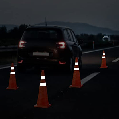 RoadHero 28 Inch 2 Pack Collapsible Traffic Safety Cones, Multi Purpose Pop-up Cones with Reflective Collar for Road Safety, Orange Cones for Driving Training, Parking Lots - size: 28 Inch