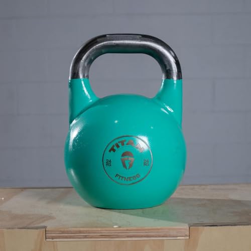 Titan Fitness Competition Kettlebell, Single Piece Casting, KG Markings, Full Body Workout - size: 53.0 Pounds