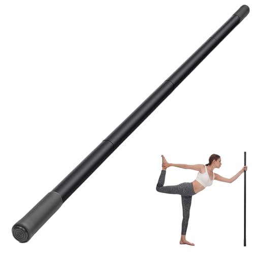 5ft Yoga Stick, Sturdy Steel Stretching Stick with Non-Slip Ends & Foam Handles for Mobility, Flexibility | Exercise Pole for Fitness, Posture Correction
