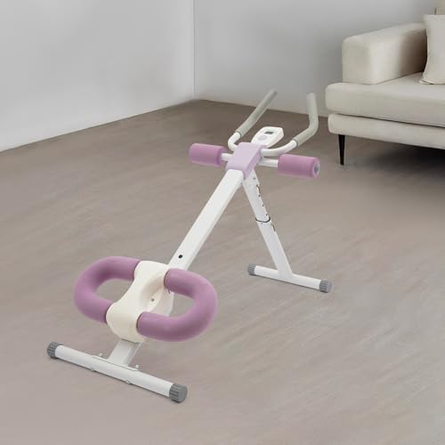 Ab Machine, Foldable Adjustable Abdominal Trainer Machine, 5-Level Height and 2-Level Tilt, Knee Protection U-Shaped Pad, Core Strength Workout Equipment for Home, Gym, Office