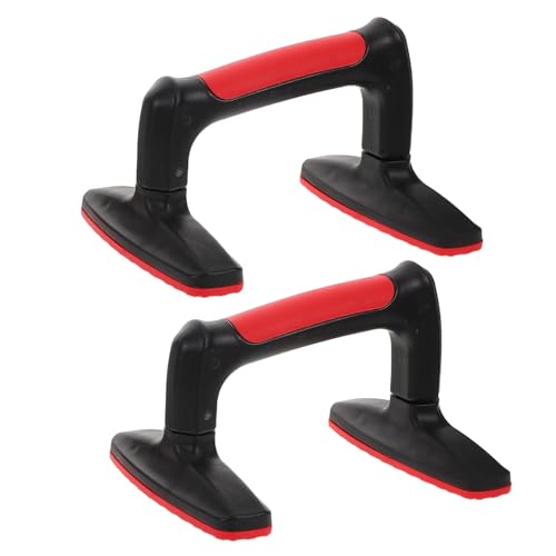 SUPVOX 2pcs Red Plastic Push up Bars Non-slip Parallette Calisthenic Training Stands for Home Fitness Strength Workout and Chest Muscle Exercise Equipment