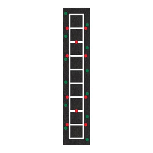 PIG 3-in-1 Exercise Drill Mat | Dot Drills | Speed Agility Training Ladder | Self-Sticking | 3' W x 15' L | Black | PM50820LAN-3X15T-BK