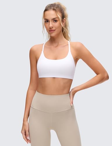 CRZ YOGA Butterluxe Twist Back Sports Bras - color: White, size: X-Small