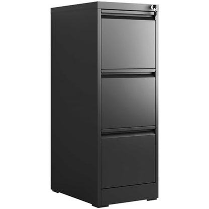 Metal File Cabinet with Drawer Heavy Duty Locking File Cabinets - color: Black, size: 40.6"H-3 drawers