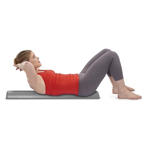 OPTP Silver AXIS Moderately Firm Foam Roller – Half-Round, Silver, 36" x 3" - size: 36" x 3" Half-Round