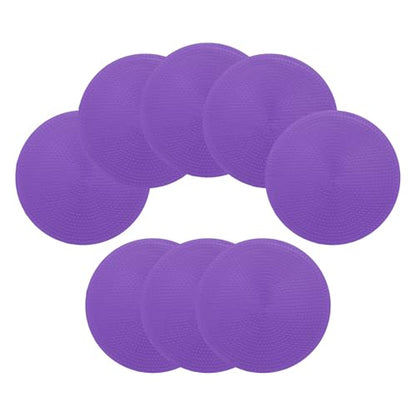 Spot Markers for Agility Dot, Non-Slip Poly Spots Floor Dots Flat Field Soccer Training Equipment 4 in & 8 Pcs & Purple -Fitting for (Gym/Sports/Training/PE Games/Dance)