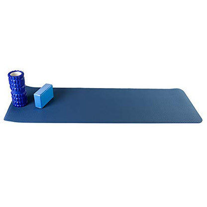 Attraction Design Yoga Mat Non Slip Exercise Mat Extra Thick Workout Mat for Yoga, Eco Friendly Exercise Yoga Mat High Density Fitness Pilates Mat with Carrying Strap, 72"x 24"x 6mm - color: Navy Blue