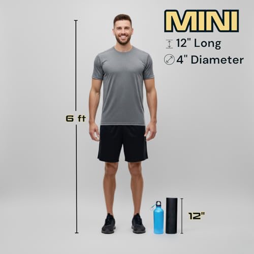 Fitizen Foam Roller – Muscle Massage Rehab Stiff Back Pain Physical Therapy Deep Tissue Firm Exercise Equipment Home Gym Stress Yoga Pilates for The Fit Citizen by FitNation - style: Mini - 12 x 4 Inches (Flag)