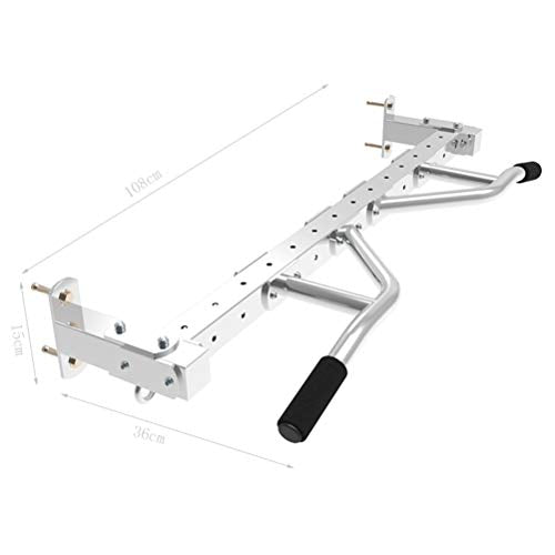 AGYH Wall-Mounted Chin Up Bar, Hanging Horizontal Bar with Adjustable Handle Position, Sandbag Resistance Band Exercise Equipment, Load 300KG - color: Silver