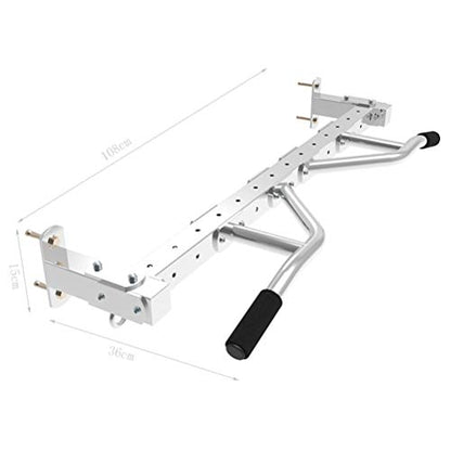 AGYH Wall-Mounted Chin Up Bar, Hanging Horizontal Bar with Adjustable Handle Position, Sandbag Resistance Band Exercise Equipment, Load 300KG - color: Silver