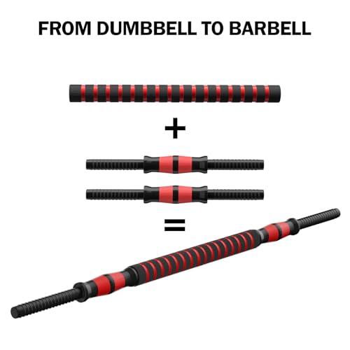 Dumbbell Handle Set, Dumbbell Bars 13.8/15.7/18.5/20.1 inches (35/40/47/51 cm), Suitable for 1 inch Wide Weight Plates, Home Gym Strength Training Accessories