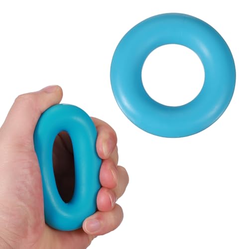 Grip Strength Trainer Rings, Portable Hand Grip Strengthener Finger Forearm Strengthener - Fitting for (Athletes/Rock Climbing/Workout/Fitness) - color: Lake Blue, size: 2.8"