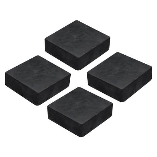 uxcell 4pcs Rubber Anti-Vibration Pads Hard Pad, 50mm Square Vibration Isolation Mats, 20mm Thickness Non-Slip Rubber Blocks, Anti-Skid Anti Noise for HVAC, Compressor, Air Conditioner