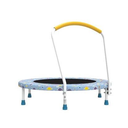 36" Trampoline for Kids, Mini Toddler Trampolines Indoor with Handle, No-Gap Safe Design for Boys Girls Ages 1-6, Indoor and Outdoor, Dark Blue
